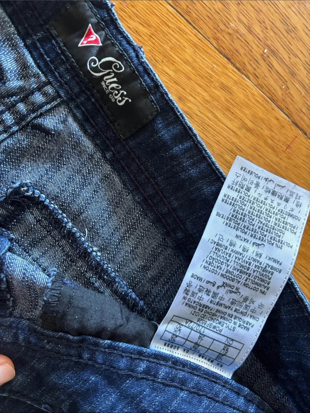 Guess Dark Indigo Low-Rise Denim Short Shorts